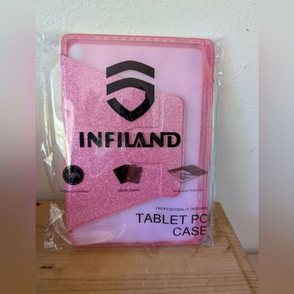 Samsung Galaxy Tab S9 11" Rotating Case Pink Glitter - Picture 1 of 3